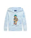 Polo Ralph Lauren Polo Bear Cloud-print Terry Hoodie In Scottsdale Blue,splatter Bear