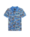 Polo Ralph Lauren Kids' Toddler And Little Boys Polo Bear Cotton Mesh Polo Shirt In Sp24 Blue Flow Paris Bear