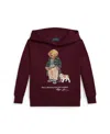 Polo Ralph Lauren Polo Bear Graphic Fleece Hoodie In Burgundy