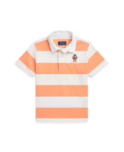 POLO RALPH LAUREN TODDLER AND LITTLE BOYS POLO BEAR SHORT-SLEEVE RUGBY SHIRT