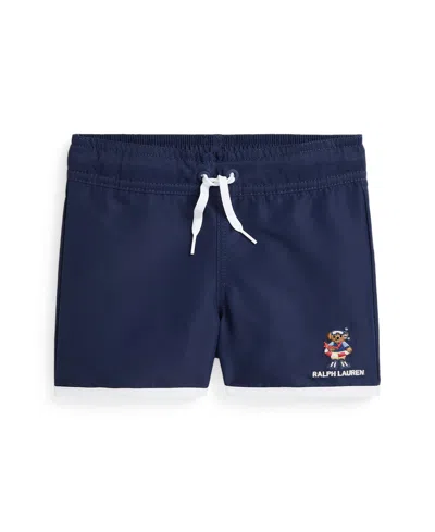 Polo Ralph Lauren Kids' Toddler And Little Boys Polo Bear Swim Trunk In Newport Navy
