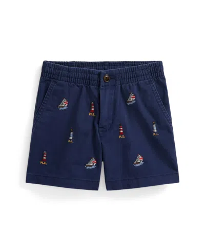 Polo Ralph Lauren Kids' Toddler And Little Boys Polo Prepster Embroidered Chino Shorts In Newport Navy