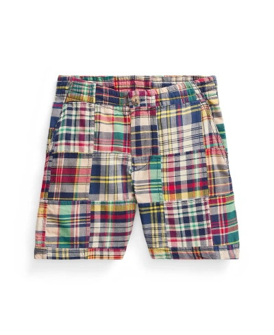 POLO RALPH LAUREN TODDLER AND LITTLE BOYS PREPSTER PATCHWORK MADRAS SHORTS