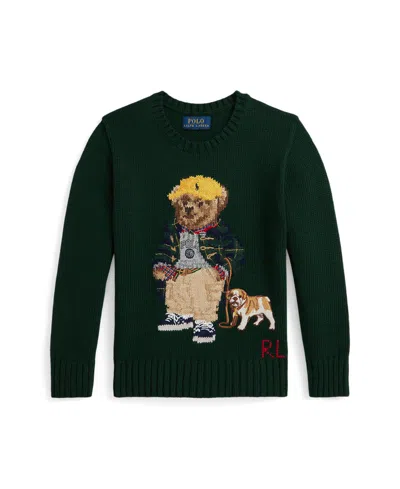 Polo Ralph Lauren Kids' Big Boys Polo Bear Sweater In Green