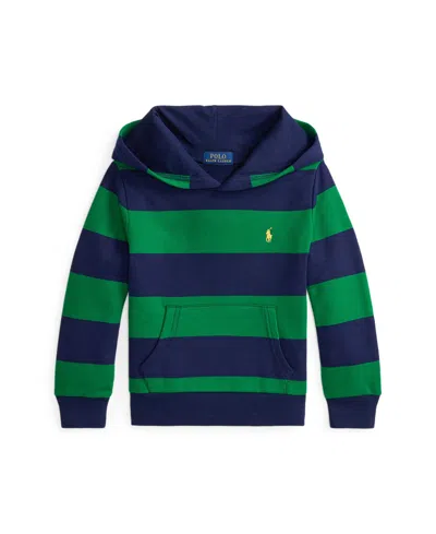 Polo Ralph Lauren Kids' Toddler And Little Boys Rugby-stripe Fleece Hoodie In Multi