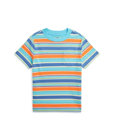 Polo Ralph Lauren Kids' Toddler And Little Boys Striped Cotton Jersey Pocket Tee In Blue Multi