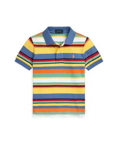 Polo Ralph Lauren Kids' Toddler And Little Boys Striped Cotton Mesh Polo Shirt In Ylw Multi