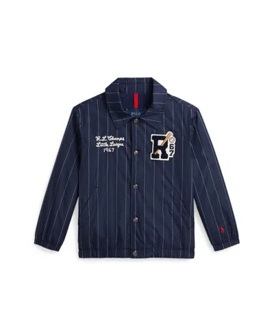 POLO RALPH LAUREN TODDLER AND LITTLE BOYS STRIPED LETTERMAN COACH'S JACKET