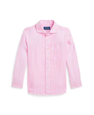 Polo Ralph Lauren Kids' Toddler And Little Boys Striped Shirt In Carmel Pink,white