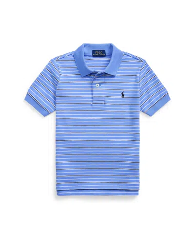 Polo Ralph Lauren Kids' Striped Soft Cotton Polo Shirt In Harbor Island Blue Multi