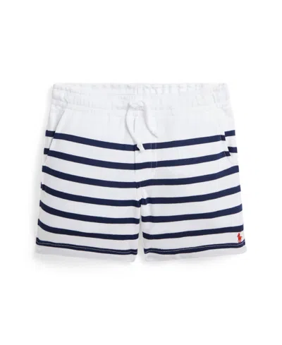 Polo Ralph Lauren Kids' Toddler And Little Boys Striped Spa Terry Drawstring Shorts In White