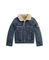 Polo Ralph Lauren Toddler And Little Boys Teddy Fleeceâlined Denim Trucker Jacket In Wills