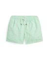 Polo Ralph Lauren Toddler And Little Boys Traveler Drawstring Waistband Swim Trunk In Classic Gingham Lime