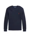 Polo Ralph Lauren Big Boys Waffle-knit Cotton Long Sleeve Tee In Rl Navy