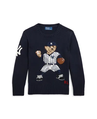 Polo Ralph Lauren Kids' Toddler And Little Boys Yankees Bear Sweater In Rl Navy