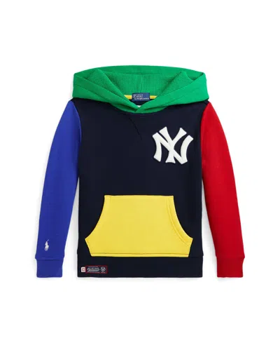 Polo Ralph Lauren Kids' Toddler And Little Boys Yankees Fleece Hoodie In Aviator Navy Multi