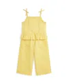 Polo Ralph Lauren Toddler And Little Girls 2-piece Gingham Seersucker Top And Pant Set In Yellow,white
