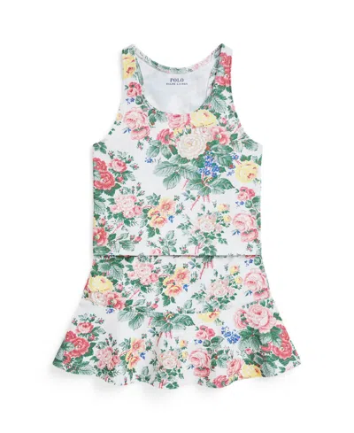 POLO RALPH LAUREN TODDLER AND LITTLE GIRLS 2-PIECE PERFORMANCE JERSEY TOP AND SKORT SET