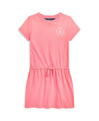 Polo Ralph Lauren Kids' Toddler And Little Girls Big Pony Logo Cotton Jersey T-shirt Dress In Ribbon Pink