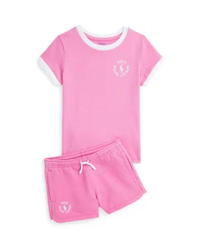 Polo Ralph Lauren Kids' Toddler And Little Girls Big Pony Logo Jersey T-shirt In Laguna Pink