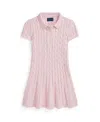 Polo Ralph Lauren Cable-knit Cotton Polo Sweater Dress In Pink