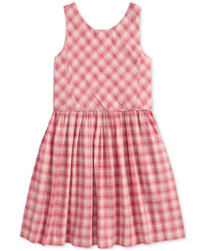 Polo Ralph Lauren Kids' Toddler & Little Girls Calissa Gingham Check Cotton Madras Dress In Pink