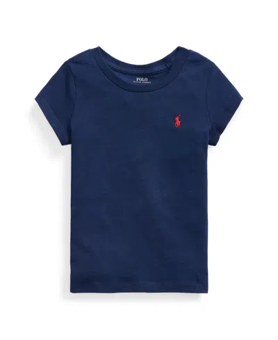 Polo Ralph Lauren Kids' Toddler And Little Girls Cotton Jersey Short Sleeve T-shirt In Blue