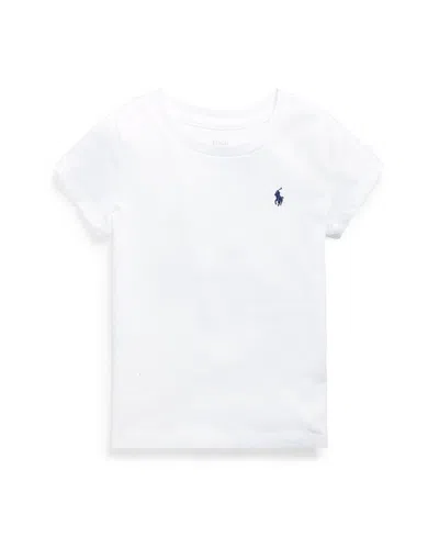 Polo Ralph Lauren Babies' Toddler And Little Girls Cotton Jersey Short Sleeve T-shirt In White