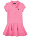 Polo Ralph Lauren Logo-embroidered Cotton-blend Polo Dress 7-11 Years In Pink