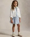Polo Ralph Lauren Toddler And Little Girls Denim Trucker Jacket In Poe Wash V2