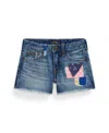Polo Ralph Lauren Distressed Cotton Denim Short In Navy