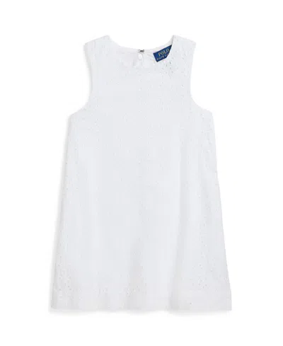 Polo Ralph Lauren Kids' Toddler And Little Girls Eyelet-embroidered Cotton Dress In White