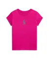 Polo Ralph Lauren Kids' Toddler And Little Girls Floral Big Pony Cotton Jersey Tee In College Pink