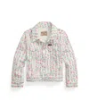 Polo Ralph Lauren Toddler And Little Girls Floral Canvas Trucker Jacket In Plato Green