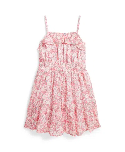 Polo Ralph Lauren Kids' Floral Cotton Seersucker Dress In Echelle Floral