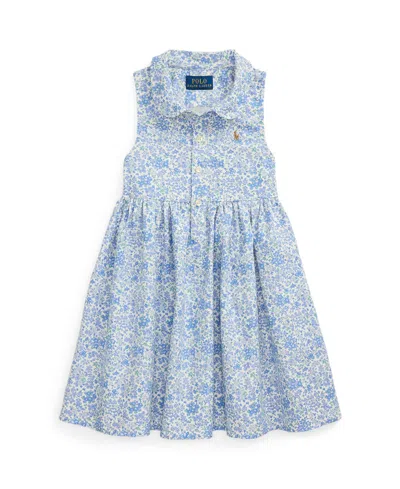POLO RALPH LAUREN TODDLER AND LITTLE GIRLS FLORAL OXFORD SHIRTDRESS
