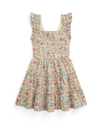 POLO RALPH LAUREN TODDLER AND LITTLE GIRLS FLORAL RUFFLED DRESS