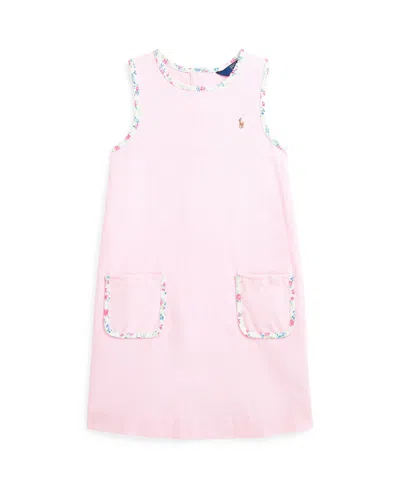 Polo Ralph Lauren Kids' Toddler And Little Girls Floral-trim Oxford Dress In Bath Pink
