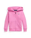 Polo Ralph Lauren Toddler And Little Girls French Terry Full-zip Hoodie In Pink