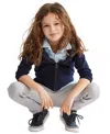 Polo Ralph Lauren Toddler And Little Girls French Terry Full-zip Hoodie In Refined Navy