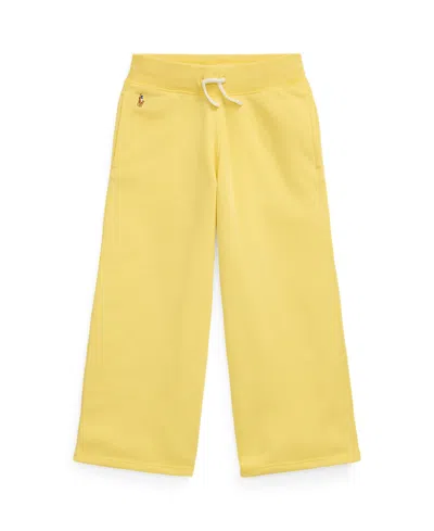 Polo Ralph Lauren Kids' Toddler And Little Girls French Terry Wide-leg Sweatpant In Yellow
