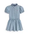 Polo Ralph Lauren Toddler And Little Girls Indigo Chambray Dress