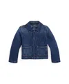 Polo Ralph Lauren Logo Cotton Denim Boxy Jacket In Juni Wash
