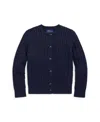 Polo Ralph Lauren Kids' Toddler And Little Girls Metallic Cable Cotton-blend Cardigan Sweater In Navy