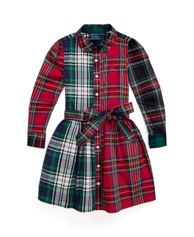 Polo Ralph Lauren Kids' Toddler And Little Girls Plaid Cotton Fun Shirtdress In Multi