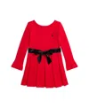 Polo Ralph Lauren Toddler And Little Girls Pleated Ponte Dress In Red
