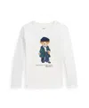 Polo Ralph Lauren Toddler And Little Girls Polo Bear Cotton Jersey Long-sleeve Tee In White