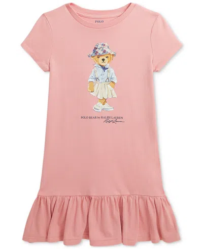 Polo Ralph Lauren Kids' Toddler & Little Girls Polo Bear Cotton Jersey Tee Dress In Pink