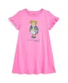 Polo Ralph Lauren Polo Bear Cotton Jersey Dress In Laguna Pink
