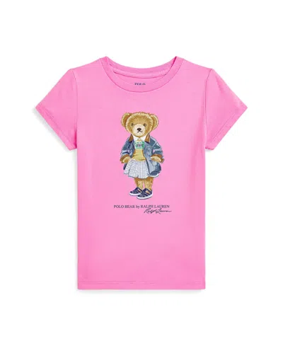 Polo Ralph Lauren Kids' Toddler And Little Girls Polo Bear Jersey T-shirt In Pink